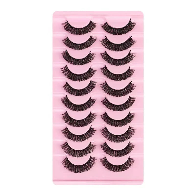 2/10 Pairs 3D Mink Russian Strip False Eyelashes – Dramatic Fake Lash Extensions for Makeup