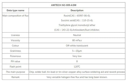 Amtech NC-559 Flux – 10ml Soldering Flux Syringe for Electronics, BGA, SMD & PCB Repair Tools