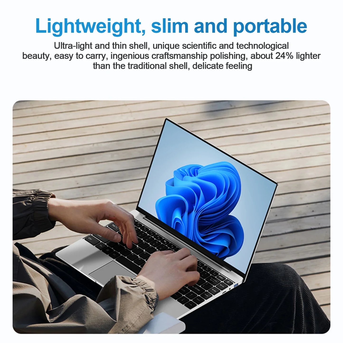 14.1" Ultra-Slim Laptop — Intel N3700 | 16GB RAM | 2TB SSD | FHD 1920x1080 Display | Windows 11 Pro Notebook for Gaming & Office