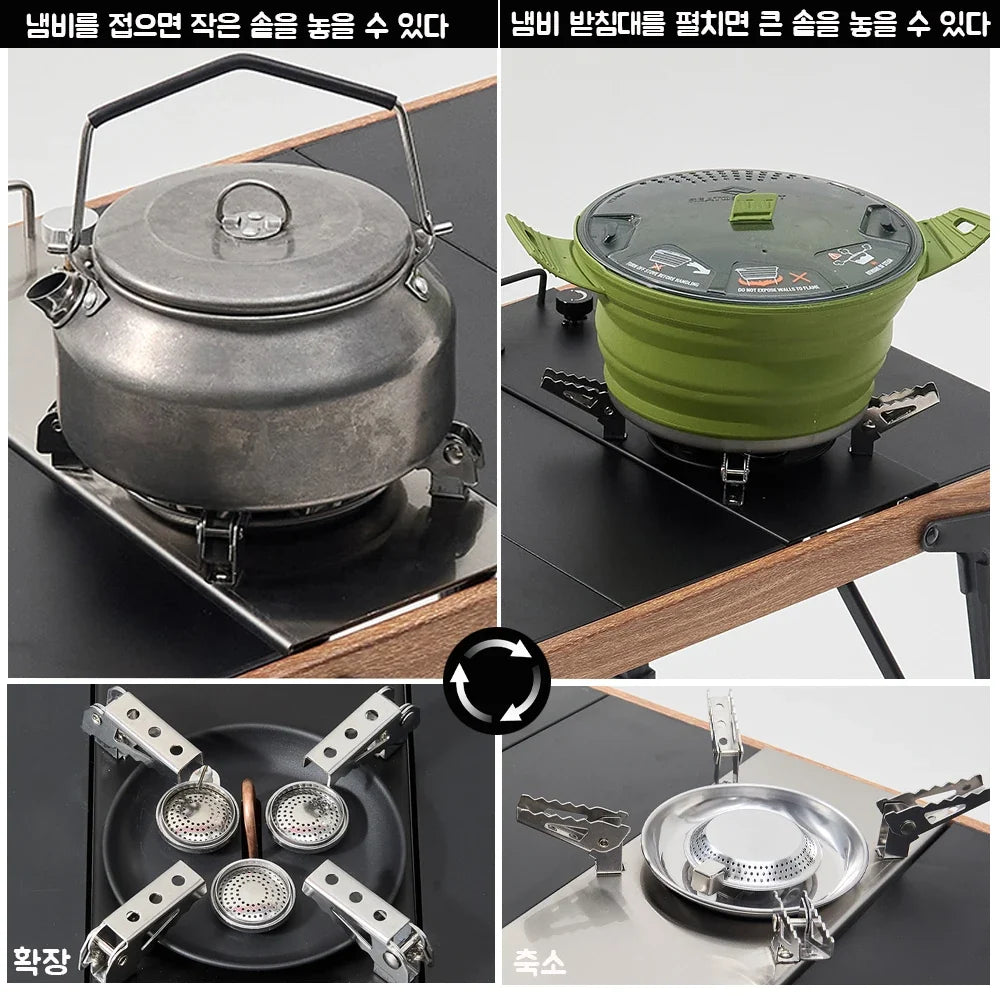 Pandatour IGT Folding Camping Gas Stove - One-Click Ignition High-Power Portable Table Burner