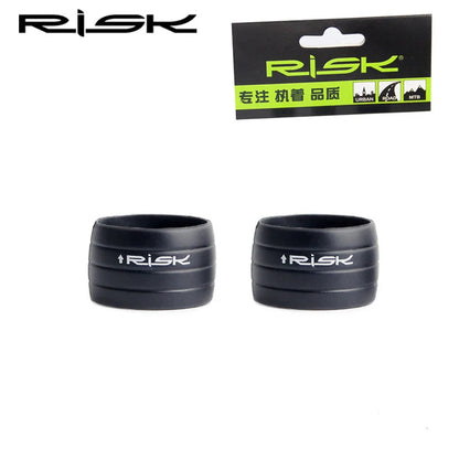2pcs RISK Bicycle Handlebar Strap Tape – Silicone Anti-Slip Rubber Rings for Bike Grip Fixing