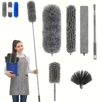 Microfiber Duster with 113.39in Telescopic Pole - Reusable High Ceiling Cleaner for Fans & Spider Web Removal