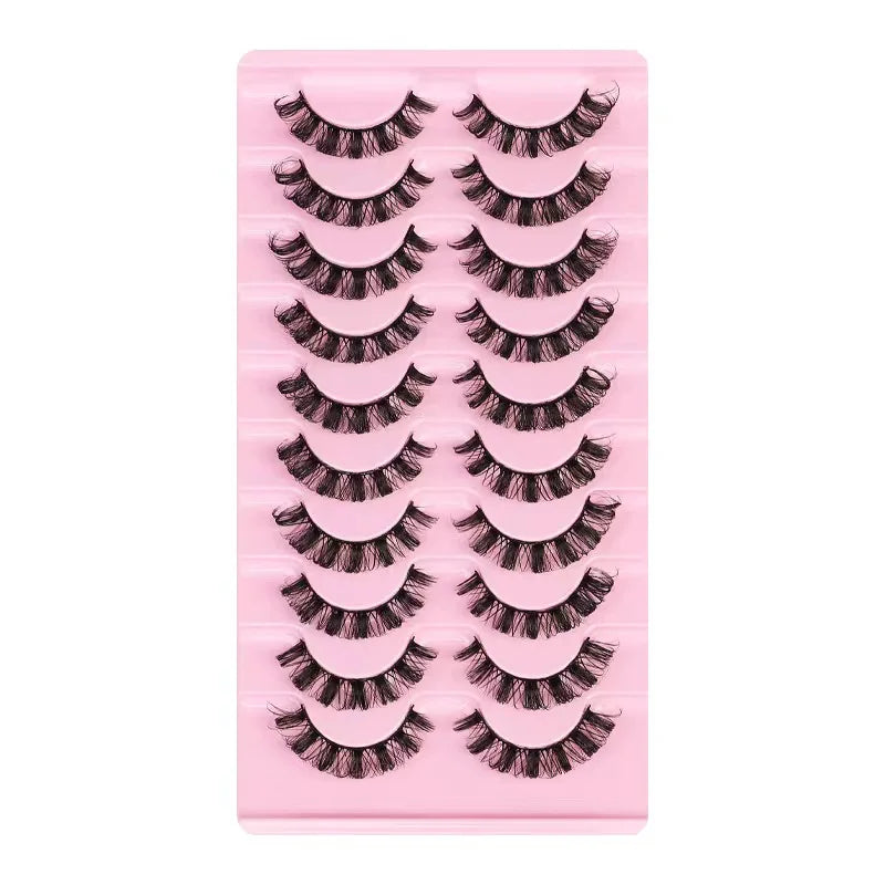 2/10 Pairs 3D Mink Russian Strip False Eyelashes – Dramatic Fake Lash Extensions for Makeup