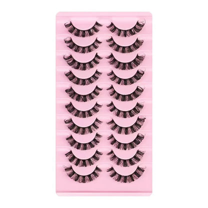 2/10 Pairs 3D Mink Russian Strip False Eyelashes – Dramatic Fake Lash Extensions for Makeup