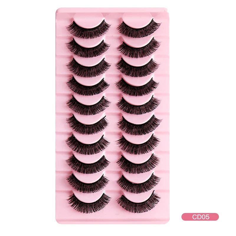 2/10 Pairs 3D Mink Russian Strip False Eyelashes – Dramatic Fake Lash Extensions for Makeup