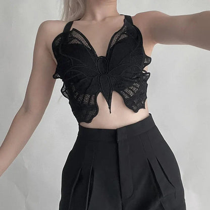 Butterfly Lace Backless Bralette for Women – Hollow Embroidered All-in-One Seamless Support Bra Top, Comfortable Sexy Lace Underwear
