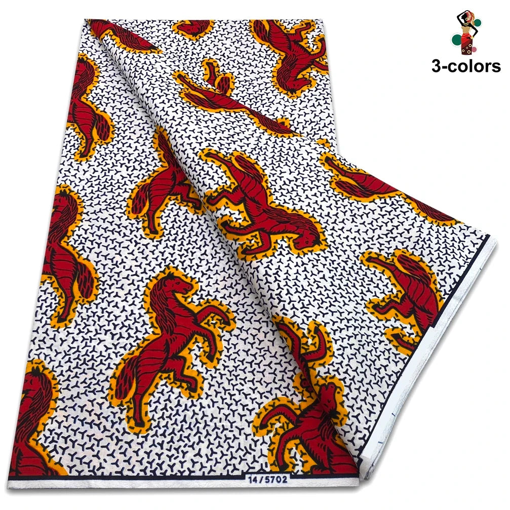 African Real Wax Print Fabric - 100% Cotton Soft Ankara Pagne Material for Dresses