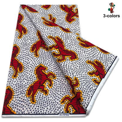 African Real Wax Print Fabric - 100% Cotton Soft Ankara Pagne Material for Dresses