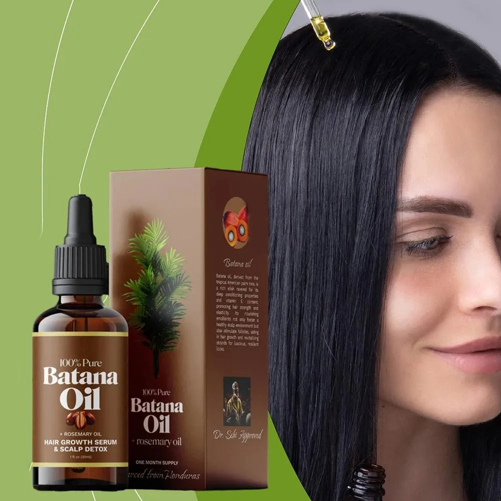 Batana Rosemary Mint Hair Oil - Biotin Scalp Strengthening Treatment for Dry Hair Split Ends and Nourishing Care