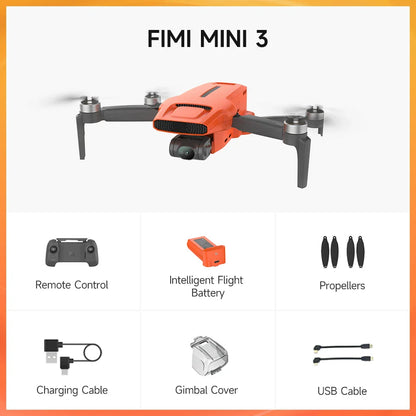 FIMI MINI 3 Drone 4K 60fps AI Smart Tracking – 9km Range 3-Axis Gimbal Ultralight 249g Mini Pro Drone
