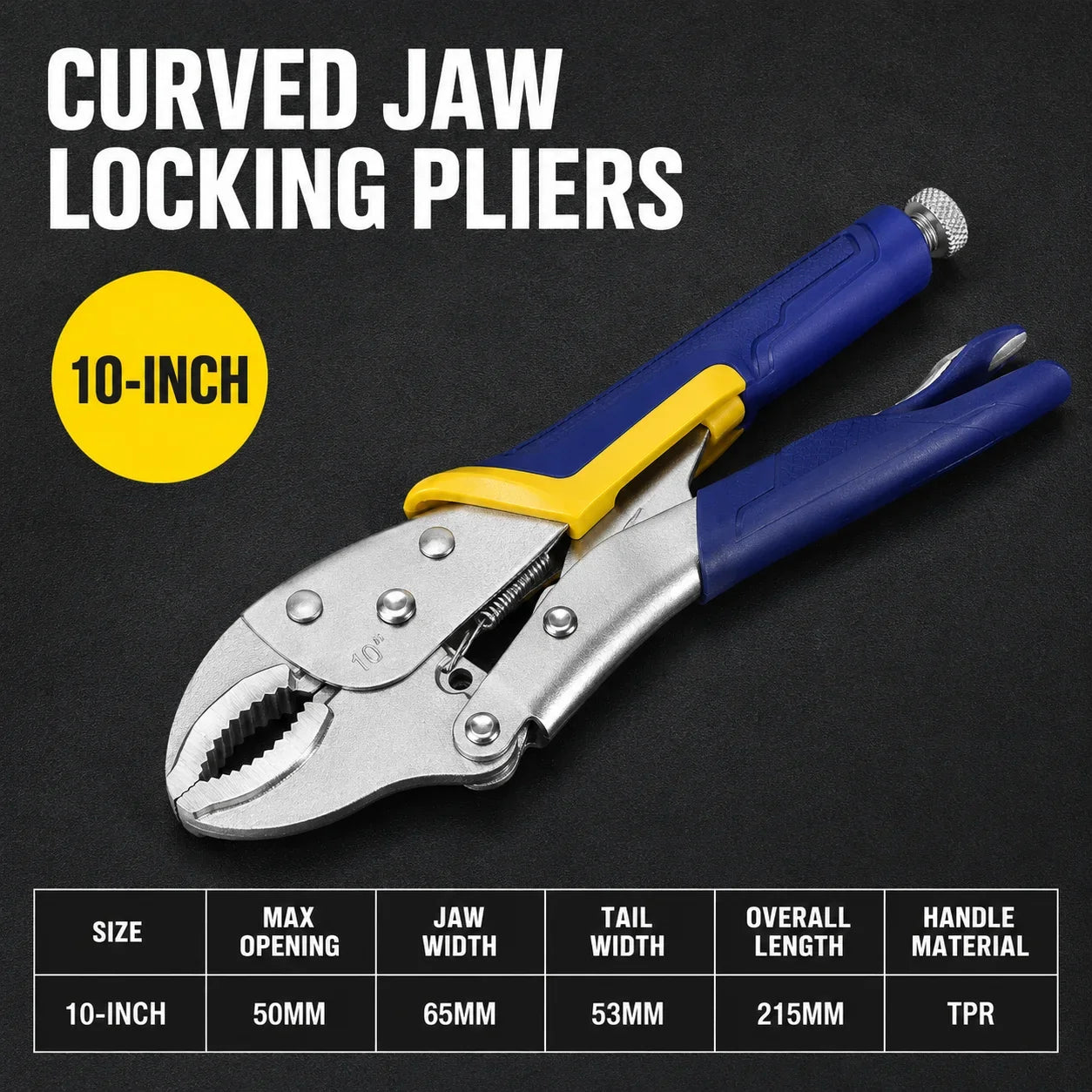 Multi-Function Locking Pliers - Straight & Curved Jaw Adjustable Heavy-Duty Vise Grip Clamp Tool