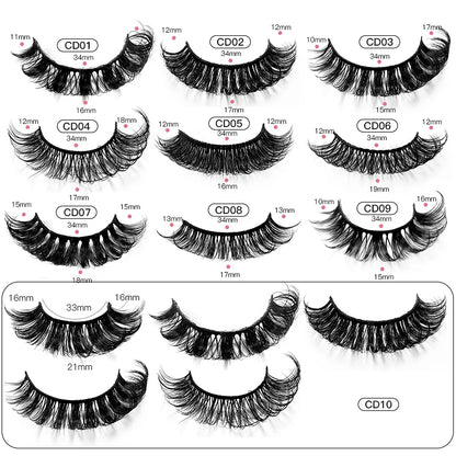 2/10 Pairs 3D Mink Strip False Eyelashes – Dramatic Fake Lash Extensions for Makeup