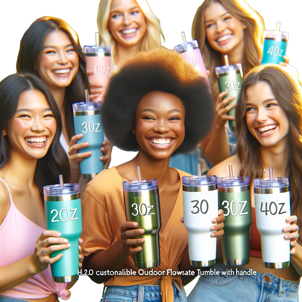 H2.0 Customizable Outdoor  Flowstate Tumbler with Handle - Available in 20oz, 30oz, & 40oz