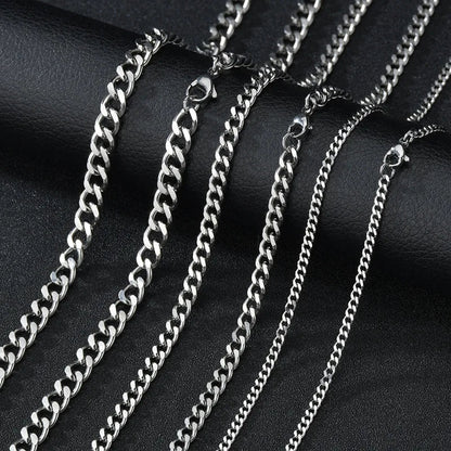 3mm Men’s Cuban Chain Necklace – Simple Stainless Steel Titanium Jewelry Gift