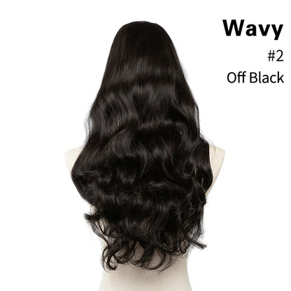 Synthetic U-Part Clip-in Hair Extensions – Long, Straight, Thick Blonde Hairpieces (16, 20, 24 Inch)