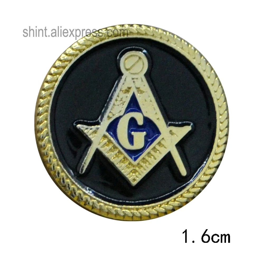 Masonic Freemason Lapel Pin - Forget Me Not Sun Past Master Commemorative Badge for Freemasonry Accessories & Collectors