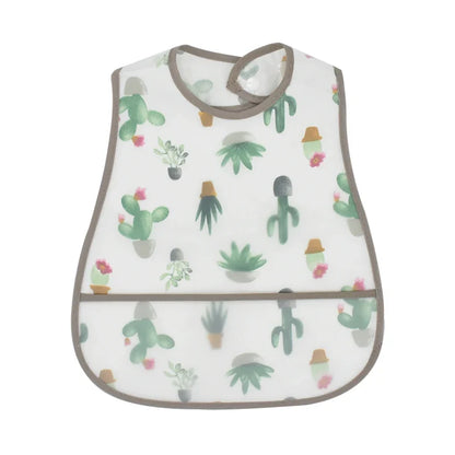 Adjustable Baby Bibs - Waterproof EVA Cotton Cartoon Feeding Bibs with Burp Cloth for Boys & Girls