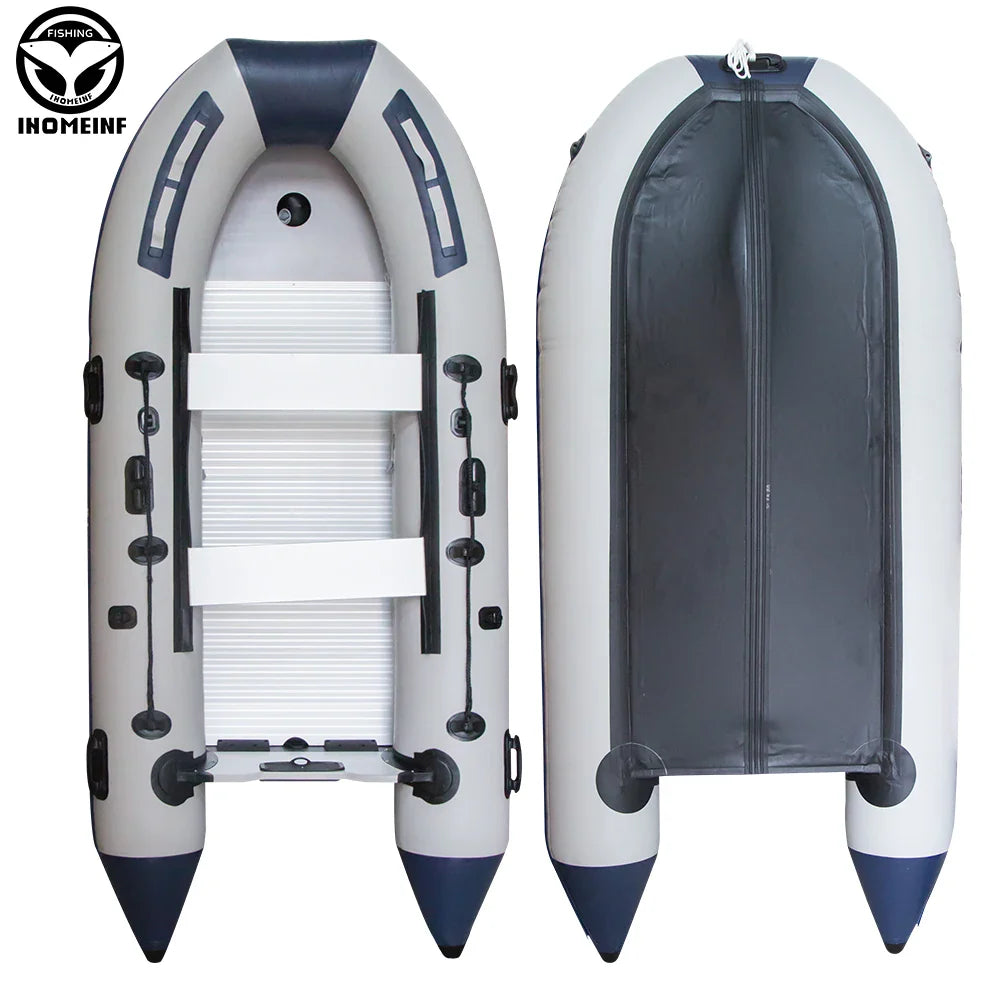 5-6 Person Inflatable Assault Boat – 3.8m PVC Fishing Rowing Boat with Aluminum Floor & Speed Raft Accessories