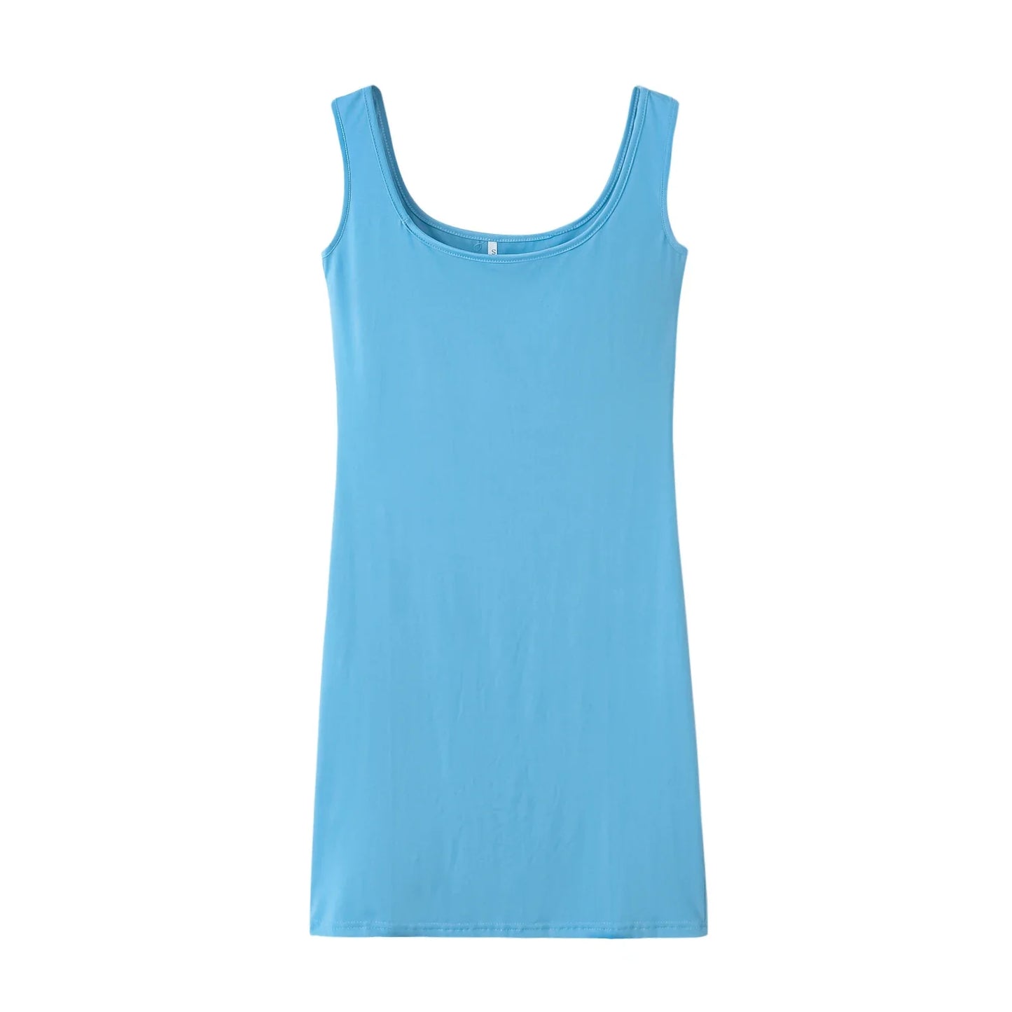 Women's Summer Solid Color Strap Dress - Casual Sleeveless Everyday Fashion Mini Dress