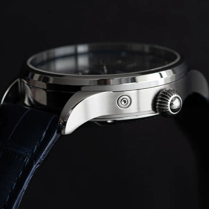 Sugess Origin ST2528 Mechanical Watch – Men's Luxury Moonphase Wristwatch with Real Blue Stone Dial & Stainless Steel Case