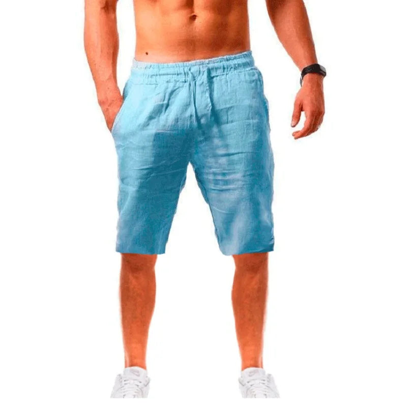 Men’s Cotton Linen Shorts – Breathable Summer Solid Color Linen Trousers, Fitness Streetwear S-3XL
