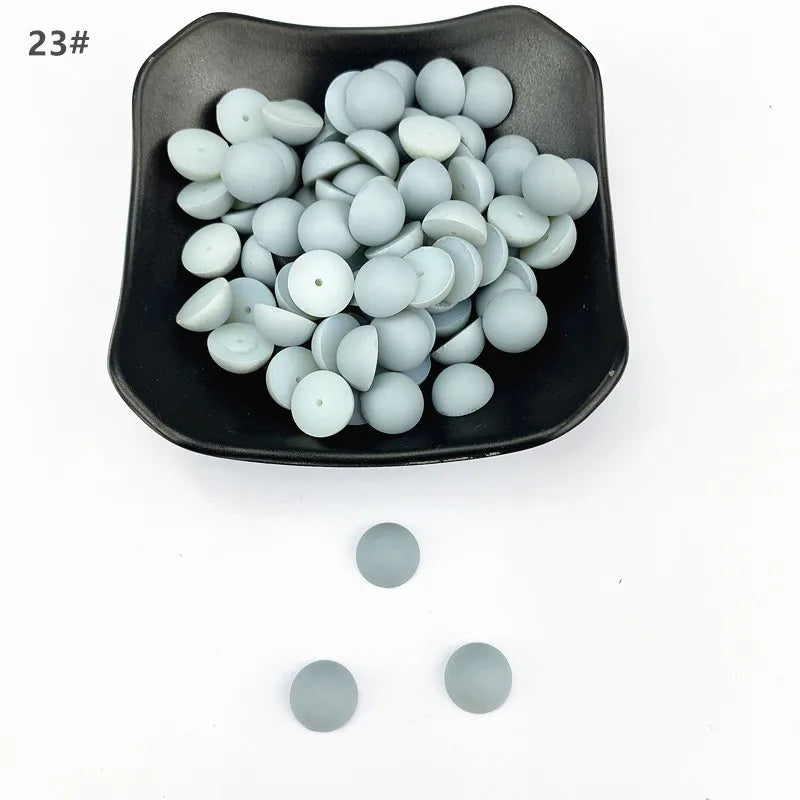 ABS Flat Half Round Beads - 6mm & 10mm Matte Plastic Beads for Clothing Accessories