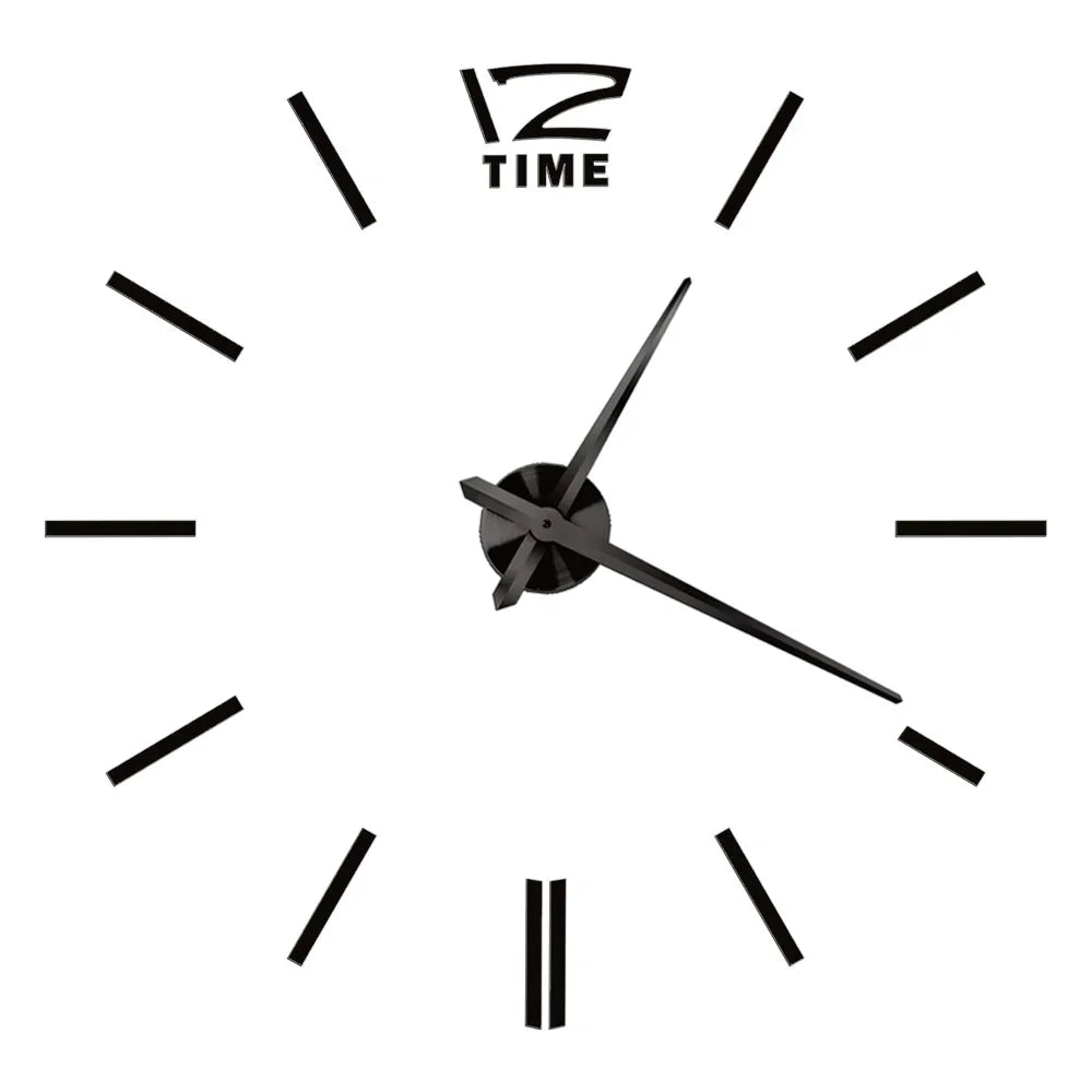 3D DIY Wall Clock - Modern Acrylic Mirror Sticker Quartz Clock For Living Room Decor With Silent Movement