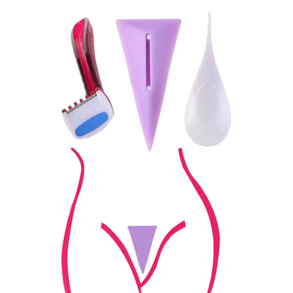 Bikini Shaving Stencil Set for Women — Intimate Pubic Hair Razor & Shaping Tool