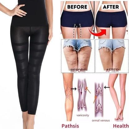 High Waist Shapewear Compression Leggings - Anti Cellulite Body Slimming Tummy Control Thigh Sculpting Pants