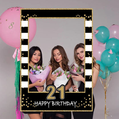 Birthday Photo Booth Frame Props - 16th, 21st, 30th, 40th, 50th, 60th and 1st Year Old Party Decorations, Adult Photo Booth Props