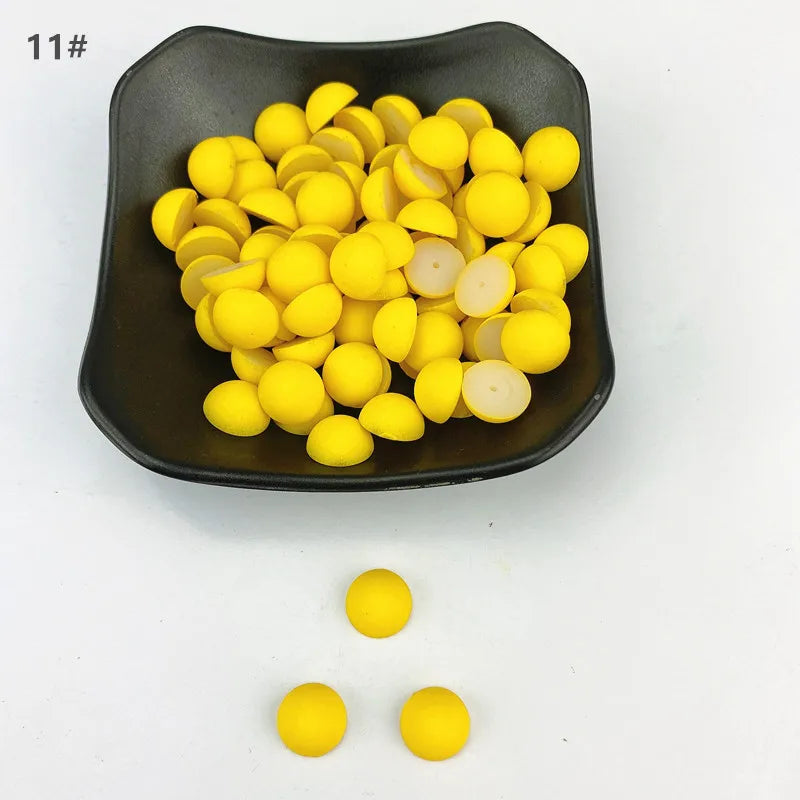 ABS Flat Half Round Beads - 6mm & 10mm Matte Plastic Beads for Clothing Accessories