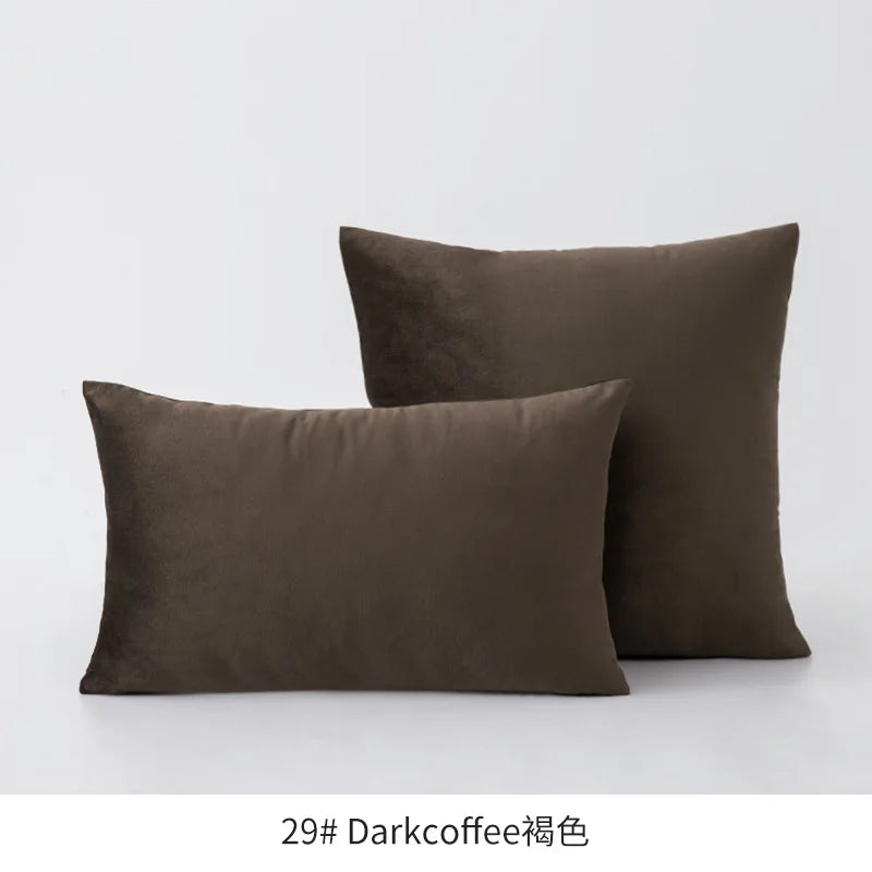 Inyahome Soft Velvet Cushion Cover - Pink Grey Beige Green Decorative Pillowcase For Bedroom Sofa 30x50cm 45x45cm
