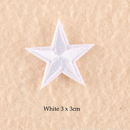 Stars Embroidered Iron-On Patches – Gold, Silver & Colorful Appliqué Stickers for Clothing, Jackets, Bags & DIY Craft Decoration