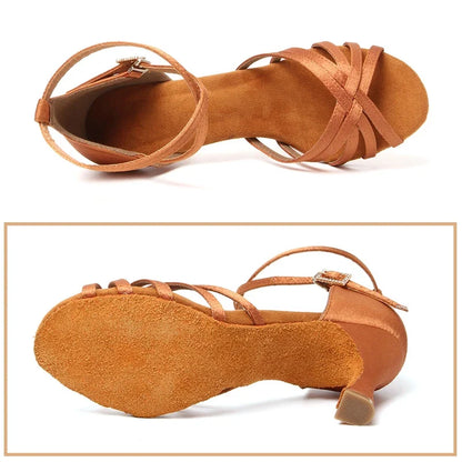 Women’s Latin Dance Shoes - Suede Sole Ballroom Tango Cuban Heel High Heel Party Shoes