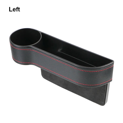 Universal PU Leather Car Seat Gap Organizer – Storage Box with Charging Hole, Phone, Bottle & Key Holder Auto Accessories