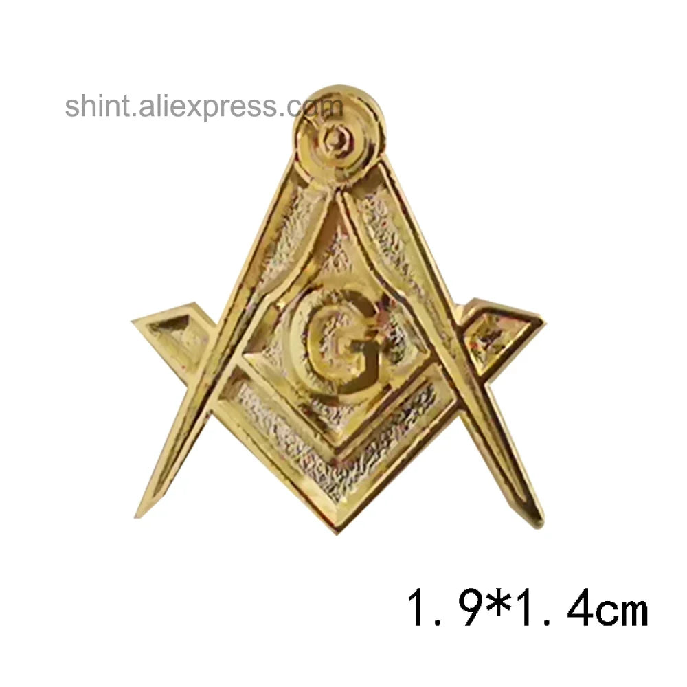 Masonic Freemason Lapel Pin - Forget Me Not Sun Past Master Commemorative Badge for Freemasonry Accessories & Collectors