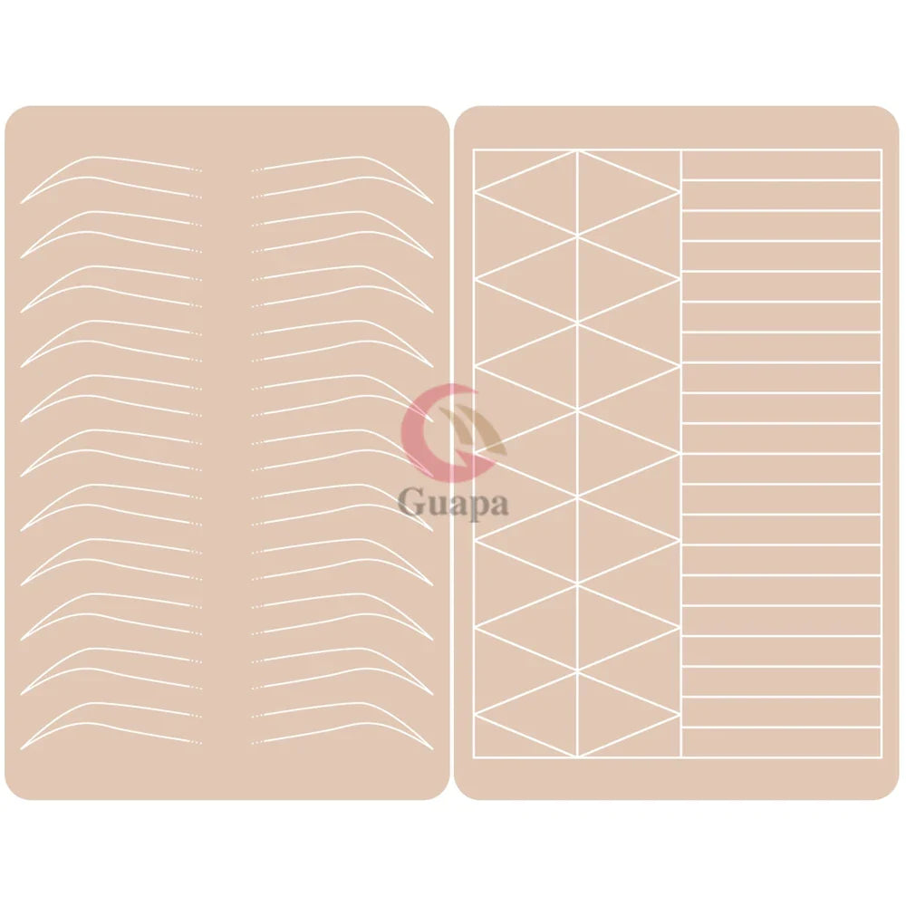 Silicone Practice Skin for Permanent Makeup — Double-Sided Latex Sheet with Brows Design for Hair Stroke Training