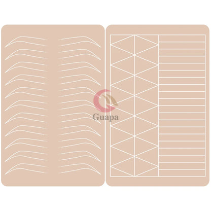 Silicone Practice Skin for Permanent Makeup — Double-Sided Latex Sheet with Brows Design for Hair Stroke Training