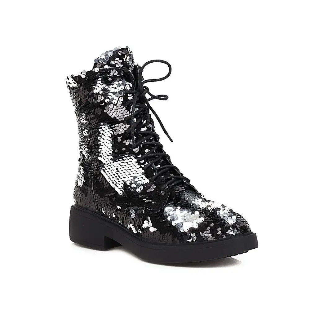 Women’s Color-Changing Sequin Boots - Magical Multi-Color Autumn & Winter Fashion Shoes