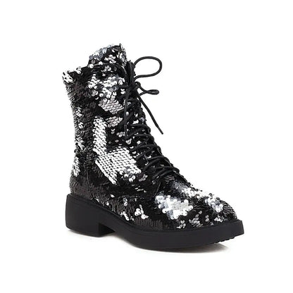 Women’s Color-Changing Sequin Boots - Magical Multi-Color Autumn & Winter Fashion Shoes