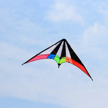 48-Inch Rainbow Dual Line Stunt Kite - Professional Flying Kite with Handles and Lines