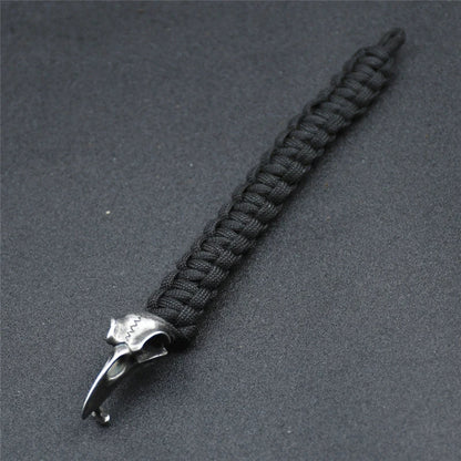 Odin Crow Skeleton Viking Bracelet - Norse Rune Bead Paracord Rope Valknut Eagle Pendant Amulet Jewelry Gift