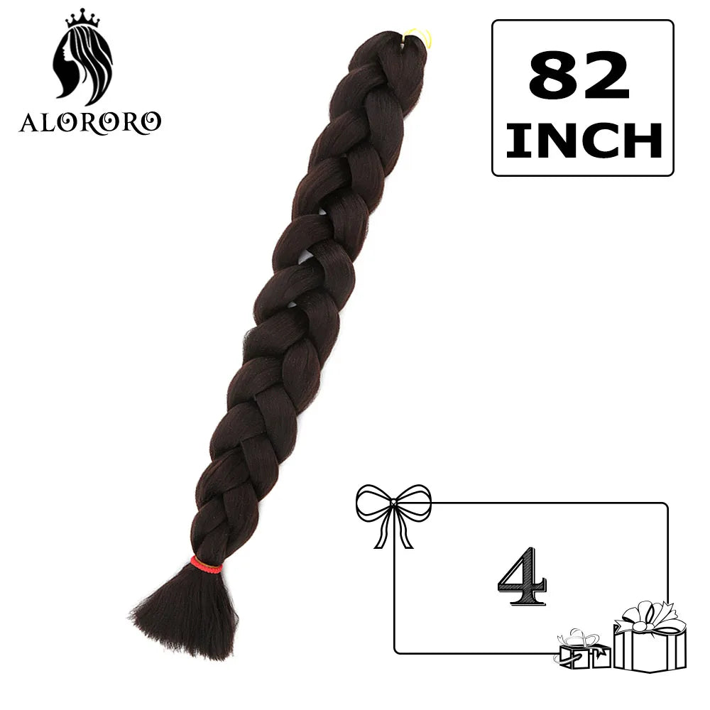 82-Inch Synthetic Braiding Hair Extensions – Jumbo Crochet Box Twist Braids in Green, Red, Pink & Yellow, Pure Color Wholesale