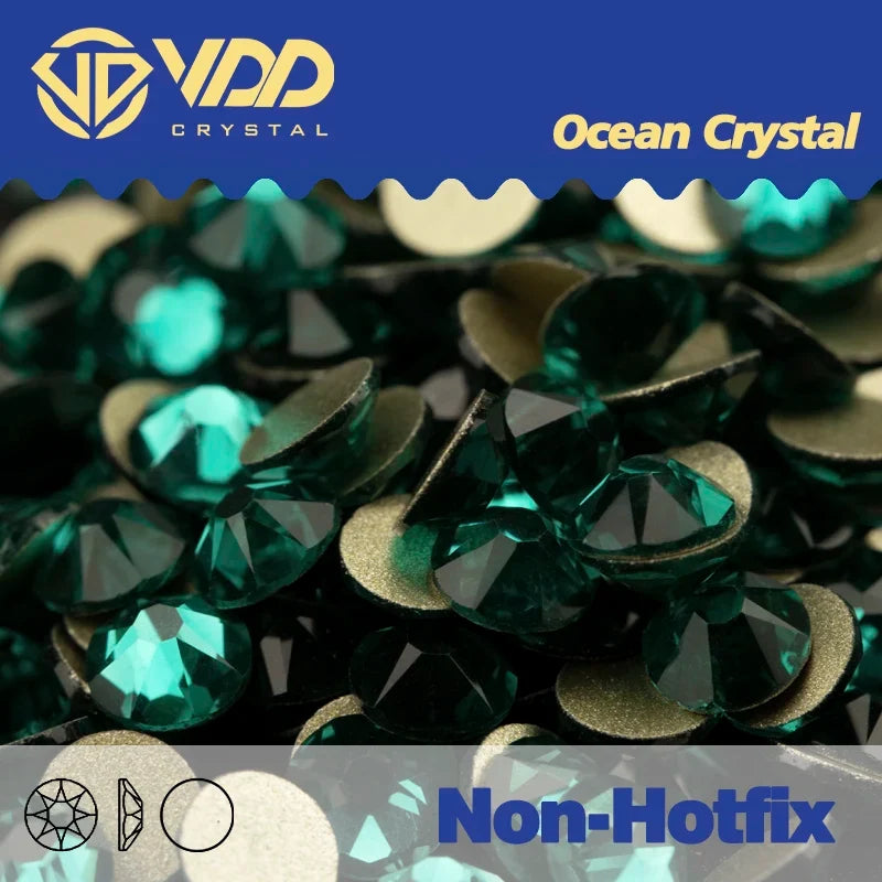 VDD Non Hot Fix Crystal Nail Art Rhinestones - 2088 Flower Flatback Gems for DIY Nail Decorations