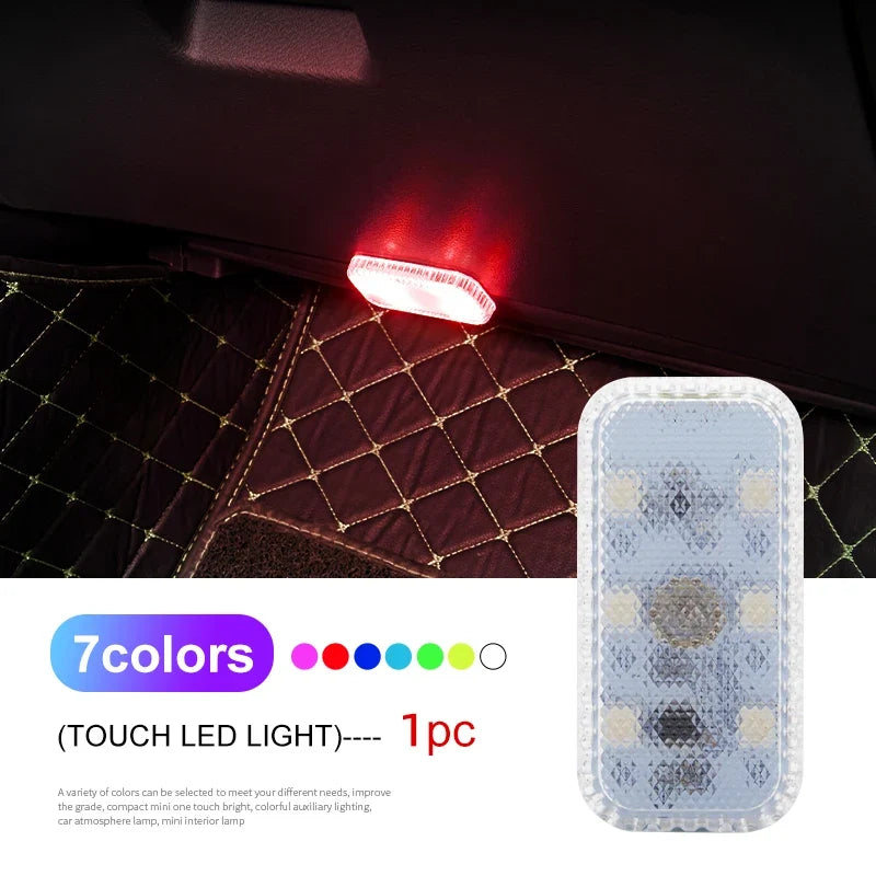 Mini LED Touch Light - USB Rechargeable Wireless Car Interior Reading & Ceiling Lamp