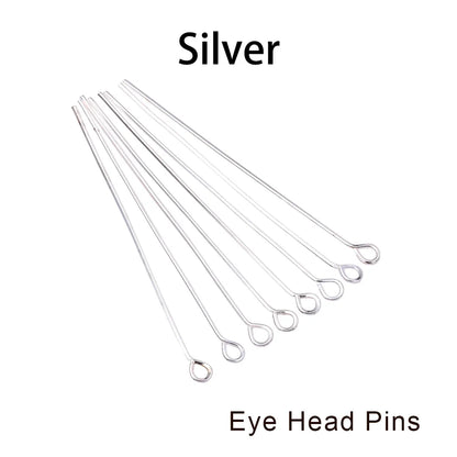 Jewelry Eye Pins & Ball Head Pins - 100/200pcs DIY Findings for Earrings Bracelets Pendants 16-60mm Craft Making Supplies