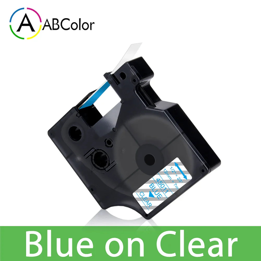 12mm Black on White Label Tape Cartridge Compatible with Dymo LabelManager 160 & 280