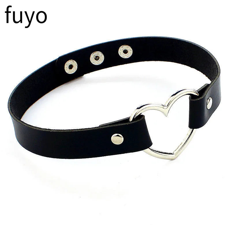 Black Cross Gothic Punk PU Leather Choker – Rock Necklace Jewelry for Women and Men