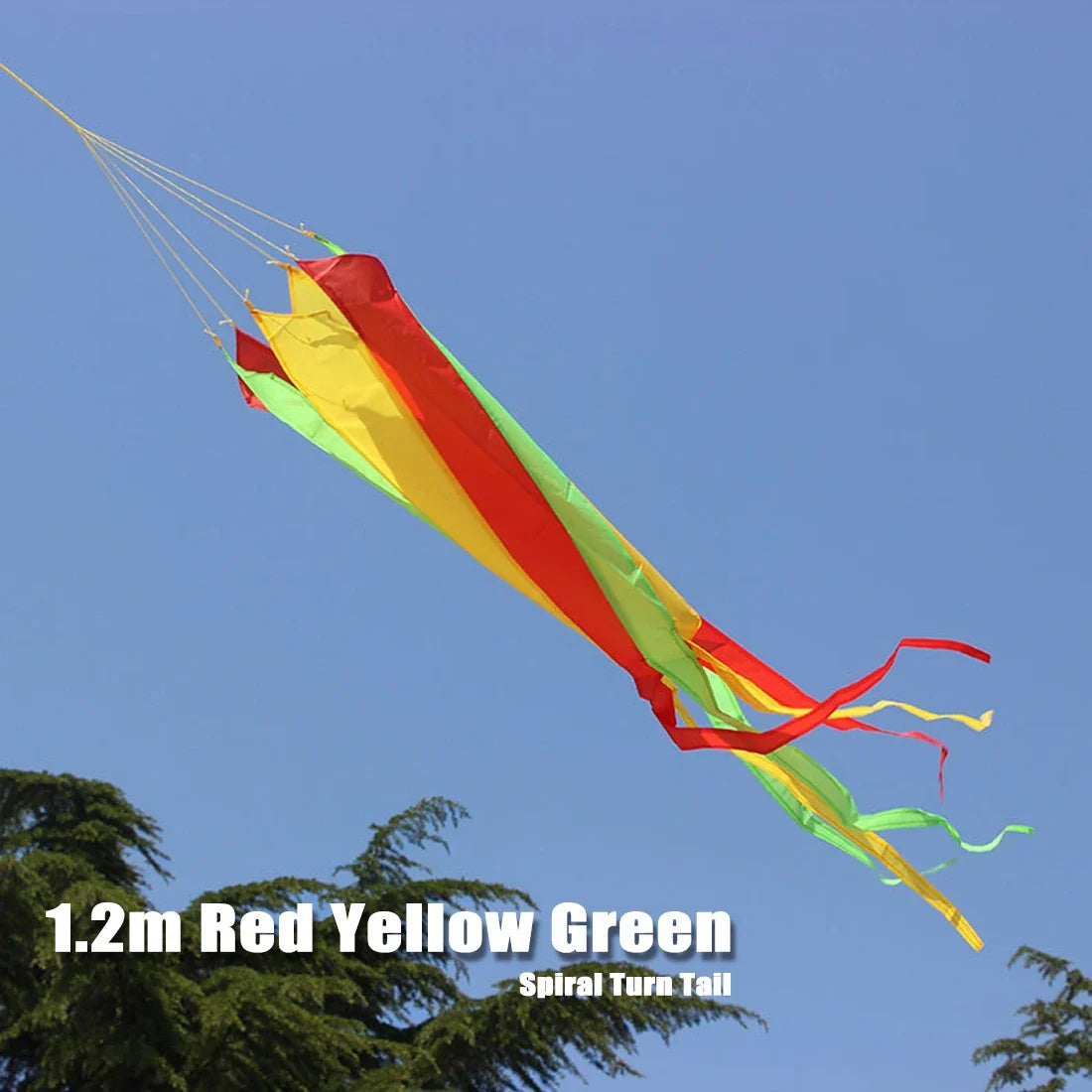 1.2M Spinner Windsock Kite - Soft Inflatable Turbine Line Decoration with Carry Bag
