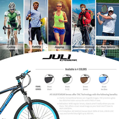 MAXJULI Bifocal Sunglasses for Men & Women - Ultra Lightweight TR90 Frame, UV Protection & Sun Reading Glasses (8001)